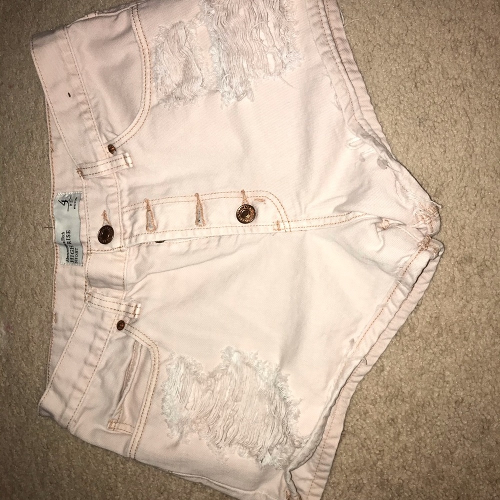 Abercrombie & Fitch pink jean shorts